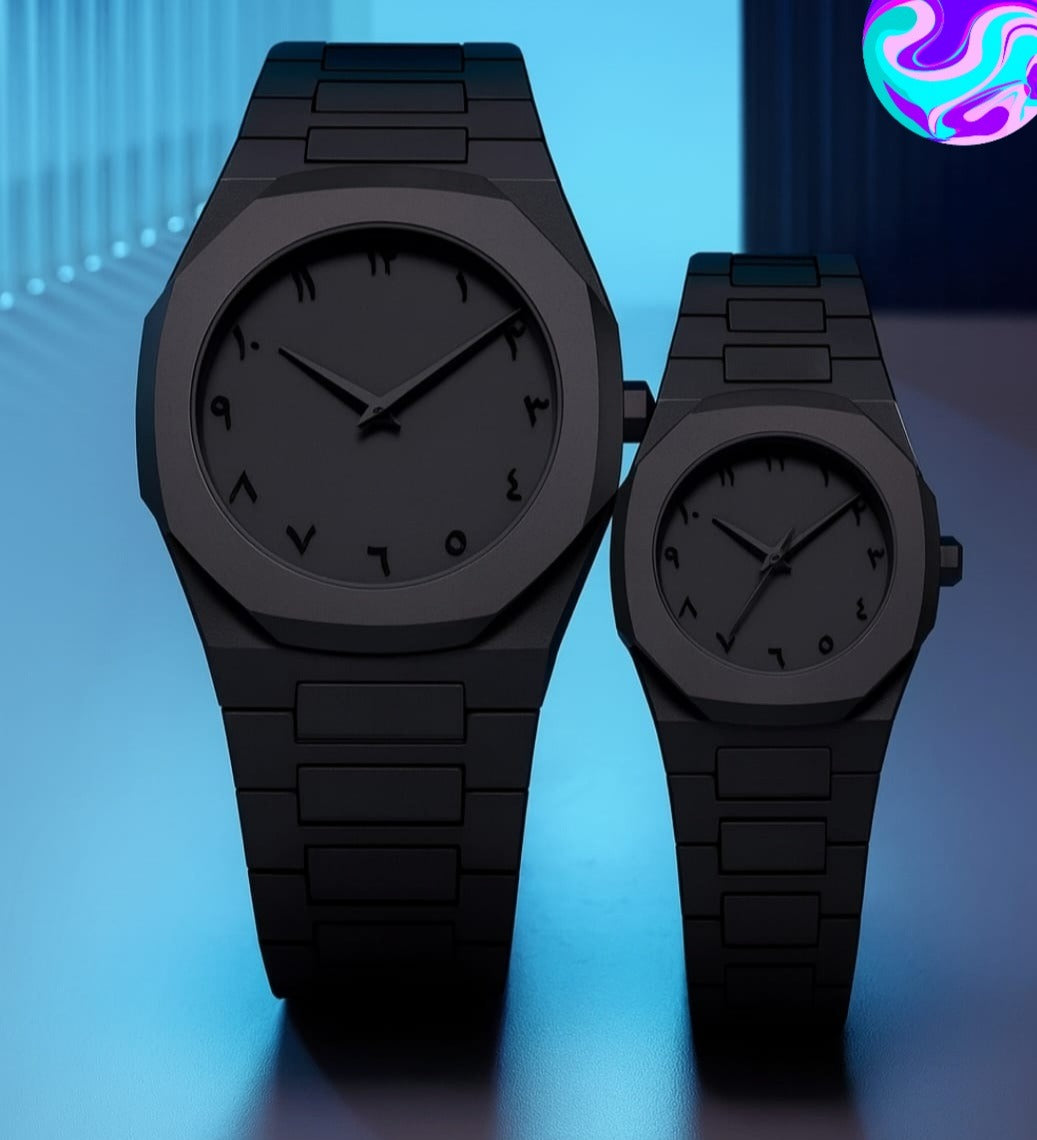 Black And White Aura Couple Watch || Without Box ||